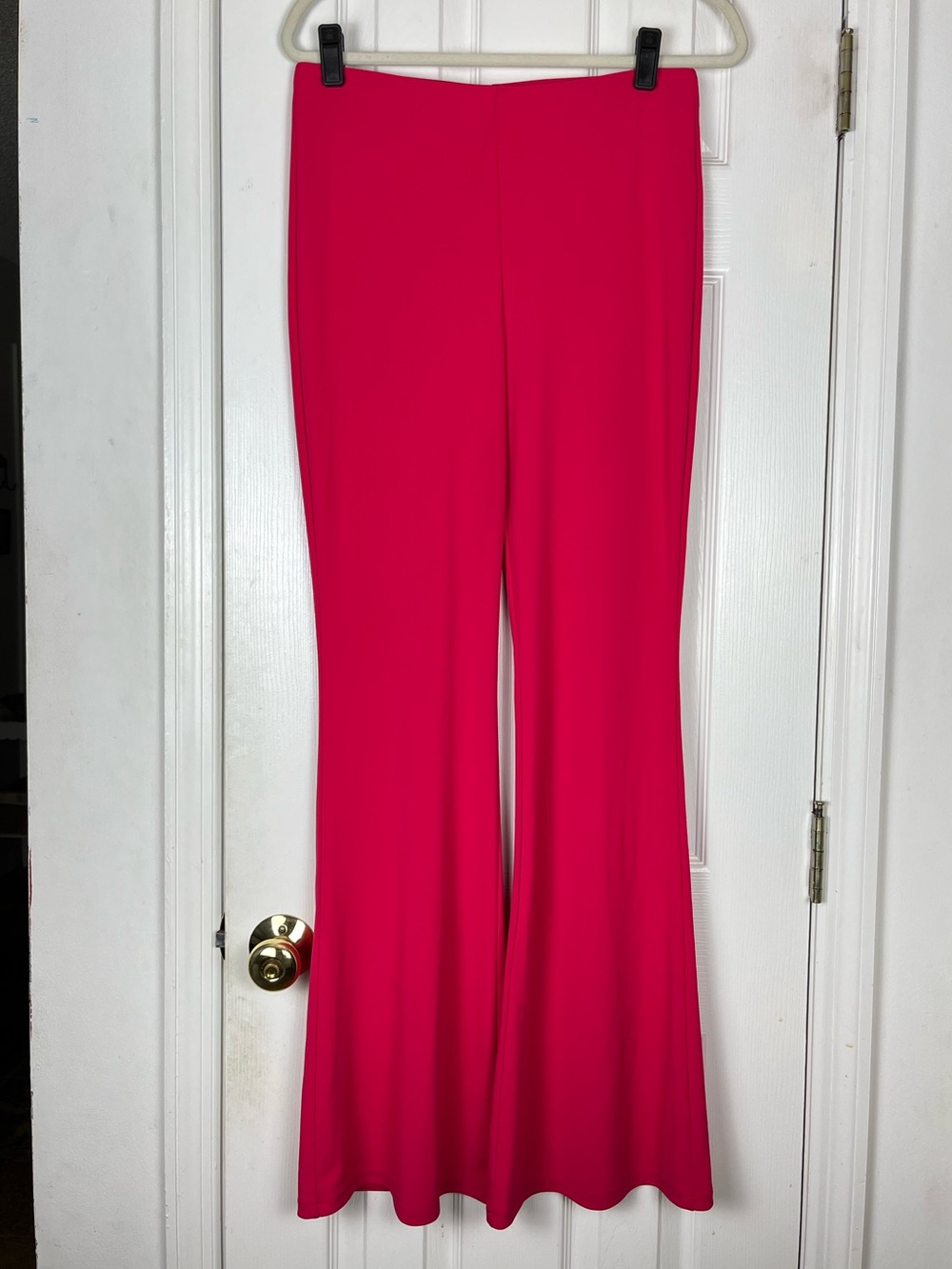 Zara Hot Pink High Waist Pull On Legging Flare Pants Sz L